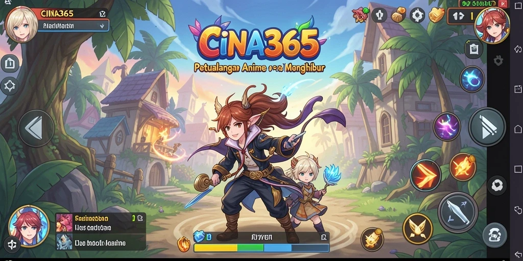 Screenshot CINA365 menampilkan karakter anime dalam pertempuran yang seru.