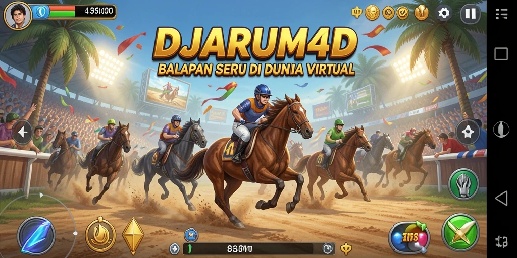 Tampilan gameplay DJARUM4D dengan aksi balapan yang mendebarkan.