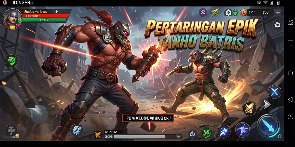 Tampilan gameplay seru dalam pertarungan IDNSERU.