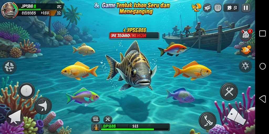 Tampilan utama JPS88 menampilkan gameplay menembak ikan yang sangat menarik.