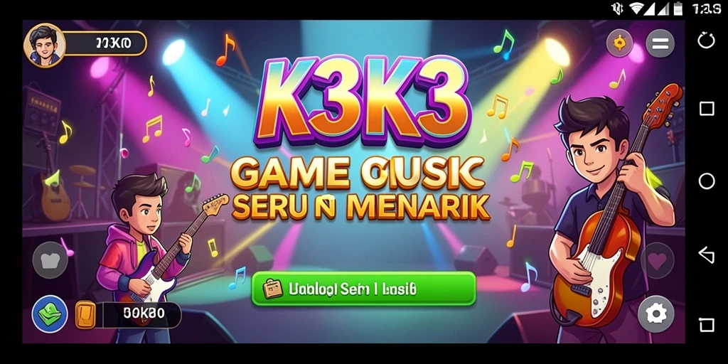 Tampilan gameplay K3K3 yang menampilkan keseruan bermain musik.