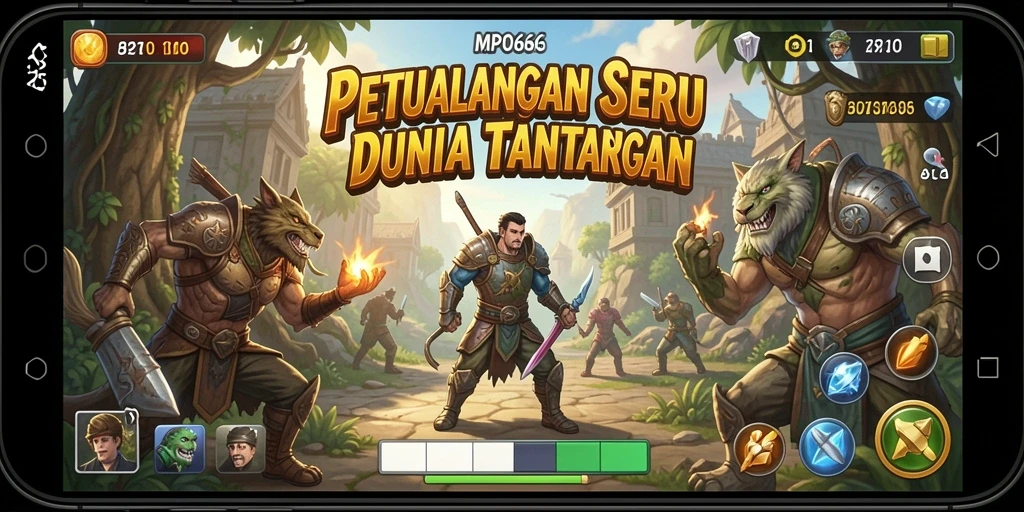 Tampilan gameplay MPO666 yang menarik dengan berbagai tempat petualangan.