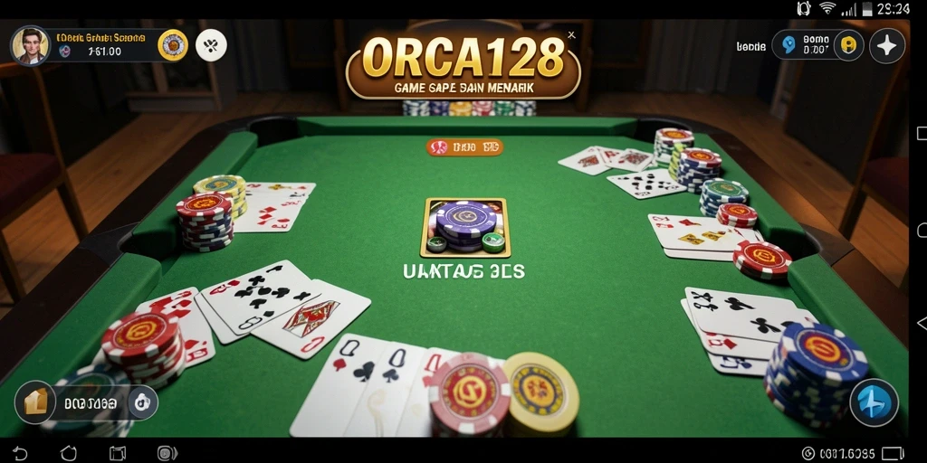Screenshot gameplay ORCA128 yang menampilkan momen seru permainan Gaple.