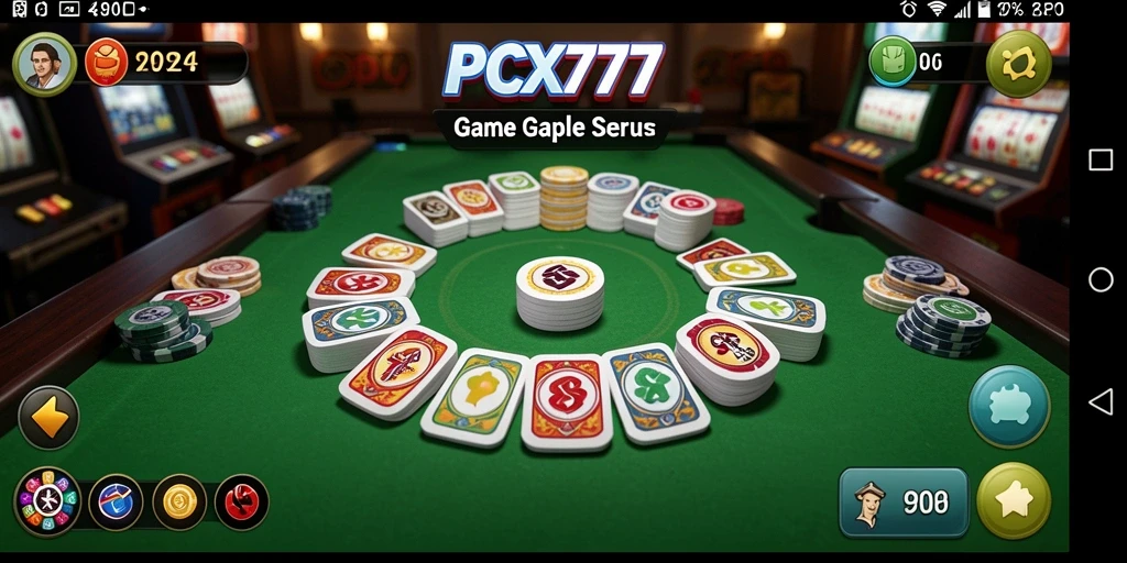 Screenshot menampilkan gameplay seru PCX777 dalam permainan Gaple.