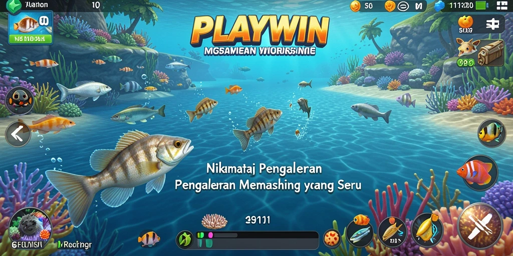 Tangkapan ikan yang menakjubkan dalam gameplay memancing.