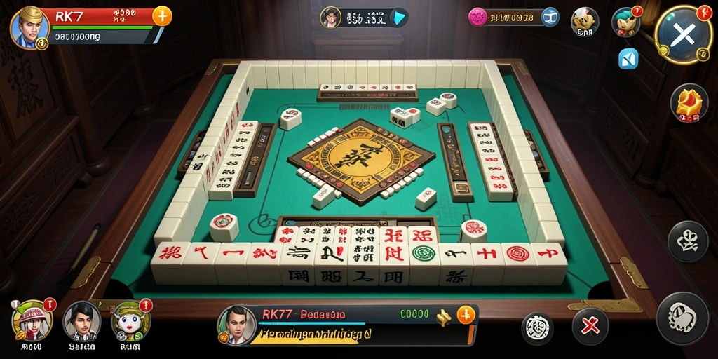 Screenshot gameplay RK77 menunjukkan tantangan Mahjong yang seru dan menarik.